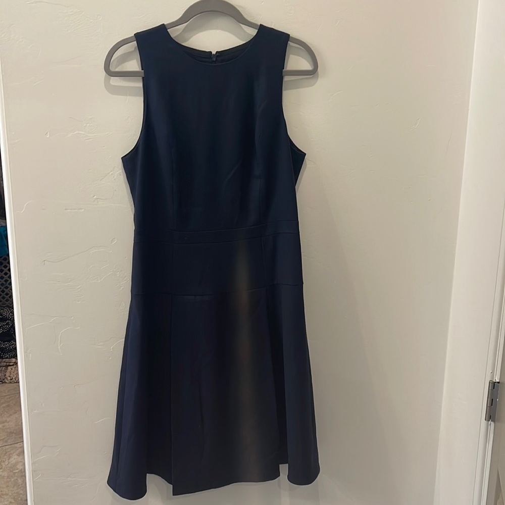J. Crew Navy Wool Pleated Dress. Size 8T.